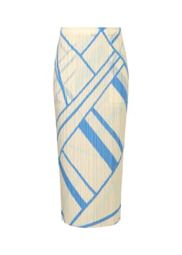 Miyake Pleated Fold Lines Printed Minimalist Design Straight Skirt