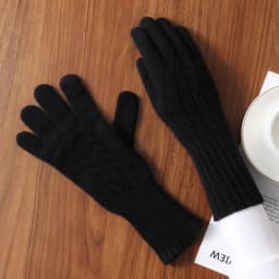 100% Wool Knitted Gloves Autumn/Winter Warm Gloves Classic Design Long Wrist Guard Mittens Classic Solid Color Cashmere Gloves