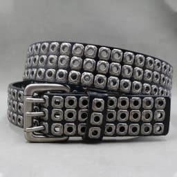 Designer Brand Belt Men Rivet Real Leather Pin Belt Male Black Rock Genuine Leather Cowhide Luxury Punk Belt Jeans