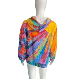 Women's hooded sweatshirt 3D printed with colorful sun pattern, women's pullover sweatshirt top, street neutral outerwear clothi