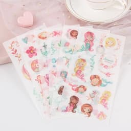 6 Sheets/pack Kawaii Washi Stickers Flower Leaf Food Decorative Stickers For The Diary Paper Sticker Label Korean Stationery