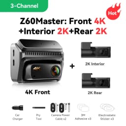 【New】DDPAI Z60Master Dual Dash Cam 4K+2K 2/3 Channel Front and Rear HDR Night Vision WiFi6 GPS ADAS Dash Camera DVR Car Dashcam