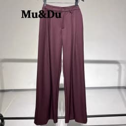 2026 Fall Winter Elegant Gray Suits Pants for Women Office Lady High Waist Wide Leg Fashion Trousers with Pockets Black Pant