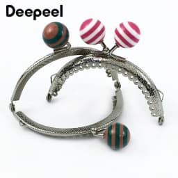 2/5/10Pcs 85mm Embossed Metal Bag Handle Color Bead Coin Purse Frame Kiss Clasp Handbag Wallet Sewing Brackets for Making Bags