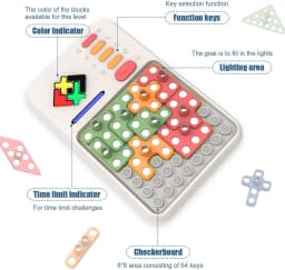 New Super Blocks Pattern 1000+ Levelled Matching Puzzle Games Challenges Brain Teaser Toys for Kids & Teens, Gifts for Boys Gir