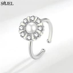 Korean Fashion Daisy Spinner Fidget Ring Multiple Style Sunflower Rose Snowflake Rotate Freely Anti Stress Anxiety Rings Wedding