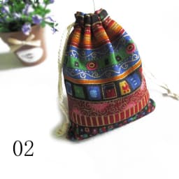 3Pcs Cotton  Gift Bags Multicolor Tribal Tribe Drawstring Jewelry Bags Pouches Package Storage Chinese Ethnic Style 9.5cm X12cm