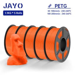 JAYO 5Rolls PETG Filament 1.75MM 1.1KG/Roll 3D Printer Filament PETG High Toughness for FDM 3D Printing Material