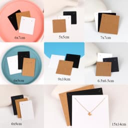 8ilk 50Pcs Colorful Blank White Black Necklace Display Label Jewelry Packaging Kraft Paper Card Wholesale Handmade DIY Accessory