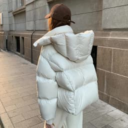 2026 New Women's Winter Short Hooded Puffer Jacket Korean Loose Thick Padded Jackets Female Lightweight Warm Solid Padded Parkas