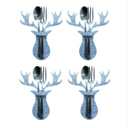 Party Supplies Santa Claus Xmas Tree Snowflake Table Decorations Tableware Organizer Christmas Knife Fork Holder Cutlery Bag