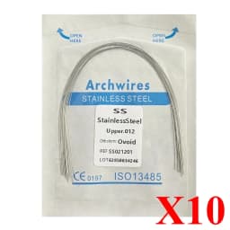 10pack AG Dental Arch Wires Orthodontic Super Elastic NITI Round Rectangle Archwire Lower/Upper 012/014/016/018/020/16x16/16x22