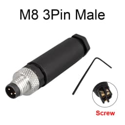 M8 Sensor Connector Waterproof Male&Female Plug Straight Angle Screw Threaded Coupling 3Pin 4Pin