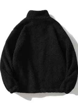 Winter Thickened Warm Cotton Jacket Men's Style Simple Lamb Velvet Stand Collar Cotton Coat Youth Fashion Casual Wear