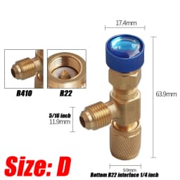 4/2/1PCS R410A R22 1/4" Refrigeration Charging Safety Valve Air Conditioning Refrigerant Safety Liquid Adapter Hand Tool Parts