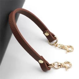 Cow Leather Handle Shoulder Strap Lychee Pattern Women Short Bag Strap Black Coffee Cream Red Handbag Replacement Wrist Straps