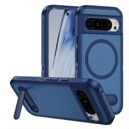 Luxury Folding Stand Magnetic Armour Phone Case For Google Pixel 9 8 Pro XL 8A Shockproof Hybrid PC Protective Military Cover