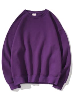 Woman Solid Color O-Neck Sweatshirt Casual Loose Fit Hoodie Harajuku Aesthetic Streetwear Velvet Pullover White Tops Korean Pop