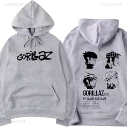 Music Band Gorillaz PUNK ROCK Sweater Cartoon Pattern Hooded Leisure and Trendy Clothes Vintage Y2K oversized Clothing