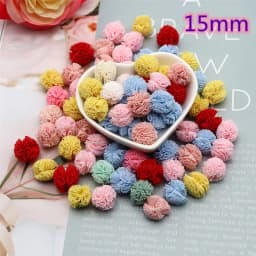 10-25mm Mesh Elastic Flower Ball DIY Lace Craft Tennis PomPom Pendant Hairpin Jewelry Decoration Making Accessories 24-96 Pieces
