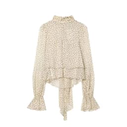 TFAFXY 2026 Spring Polka Dot Printed Women Translucent Blouse Long Sleeve Scarf Collar Loose Shirt Female Casual Top