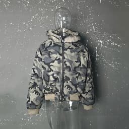 PFHQ Camouflage Men Short Cotton Jacket Large Fur Collar Hooded Design Winter Thickened High Street American Style Coat 21E7761