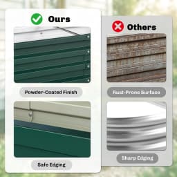 4' x 2' Raised Steel Garden Planter Bed for Vegetables, Herbs & Flowers, Grey