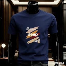Summer Jeep High-Quality T-Shirt, with a Round Neckline, Made of Pure Cotton, Breathable and Comfortable. Men's Casual Style, Wi