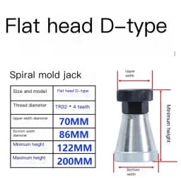 Cylindrical Screw Jack Cone Shape Screw Jack Mold Height Hoist Adjust CNC Milling Injection Machine Cushion Block Manual Adapter