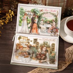 20Sheets/Pack Literary Story Theme PET Die-Cut Sticker Book for DIY Crafts, Scrapbooking, Journal, Phone Case, Laptop, Guitar