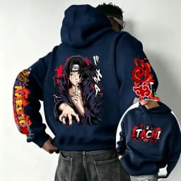 Naruto Uchiha Itachi 2026 Spring and Autumn New Cartoon Anime Harajuku Y2K Street Fashion Couple Hooded Sweatshirt