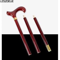 Red Wooden Handle 3-Pieces Walking Stick Men Detachable German Beech Wood Walking Canes Women Fashion Walking Sticks