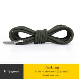Round Elastic Shoelaces for Sneakers Metal Head Shoe Laces Outdoor Leisure Shoelace for Women Man Shoestrings Accessories 1 Pair