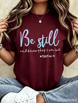 Be Still And Know That I Am God Women's T-Shirt Be Still Know Short Sleeve Crew Neck Casua