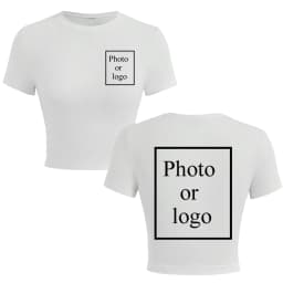 Women's Crop T-shirt Customize your team uniform design logo Y2K Fans Aid Club Fashion Party sisters DIY T-shirt Elasticity