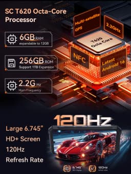 Rugged Smartphone PHILIPS S8325 IP68 Waterproof Android 16 Dual Sim 12(6+6)GB+256GB 10200mAh 6.745" 48MP NFC Camping Lamp Unlock