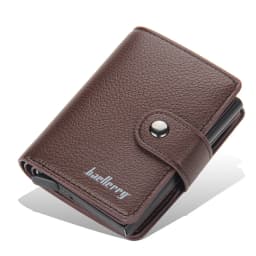 Baellerry New RFID Card Holder Short Men Wallets Name Engraved Brand Male Purse Luxury PU Leather Small Men's Popup Wallet