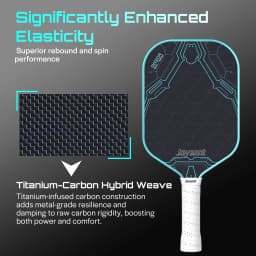 Joysent Pickleball Paddle Titanium Carbon Fiber Weave Surface Pickleball Racket For Spin&Control 16mm PMI Gen4 Core Thermoformed
