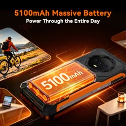 Rugged Smartphone Android 16 Cubot KingKong ES PRO, 6.56" 90Hz Screen, 16GB RAM(6+10), 128GB ROM, IP68&IP69K, 5100mAh, 64MP,GPS