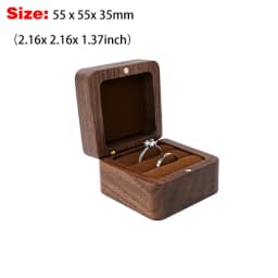 Free Custom Name Walnut Wooden Ring Box Personalized Wedding Anniversary Gift Walnut Wood Engagement Wedding Rings Box Gift