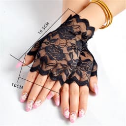 Sexy Lace Short Fingerless Gloves Summer Women's Thin Lace Half Finger Sunscreen Driving Gloves
