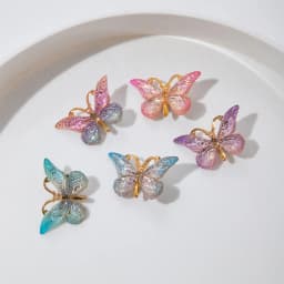 5PCS Sweet Macarons Gradient Color Cute Butterfly girl Hairpins women Headwear Princess Barrette Girls Hair Accessories