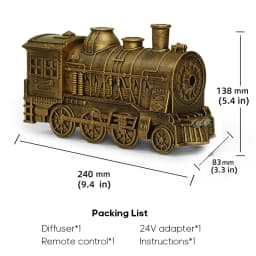 Creative Vintage Train Locomotive Air Humidifier Aromatherapy Diffuser Sprayer with Jellyfish Smoke Ring /Essential Oil Set