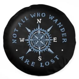Compass Rose Black Spare Tire Cover UV Sun Wheel Covers Fit for Trailer, RV, SUV and Many Vehicle 15 Inch