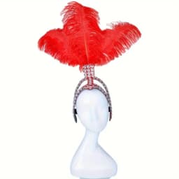 Carnival Headpiece Adorned with Rhinestones And Detachable DIY Feathers Featuring Stage Performances And Adjustable in Size