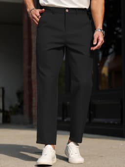 Men's Slim Fit Straight Leg Multicolor Solid Color Casual Pants Versatile All Seasons Fashionable Comfortable Daily Wear
