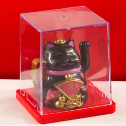 2inch Mini Lucky Cat Ornament Solar Powered Claws Movable Lucky Cat Decoration For Desk Table Counter Bring Fortune Ornaments