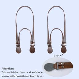1 Pair of Multifunctional Hand Stitched Sewn Leather Bag Straps Handles Replacements for Single Shoulder Held Bags Accessories