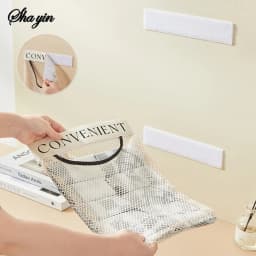 1Pcs Hanging Storage Mesh Bags Kitchen Garbage Bag Storage Tools Wall-mounted Large-capacity Storage Bag Packaging Plastic Bag