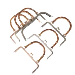 1PCS Square Round Wood Metal Purse Frame Handle Clutch Bag DIY Kiss Clasp Lock Embossing Square HandBag Hardware